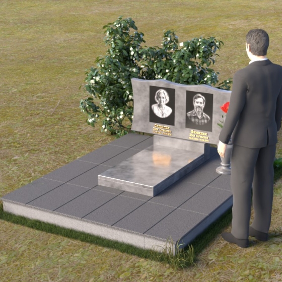 Памятник гранитный горизонтальный на два места в Нижневартовске