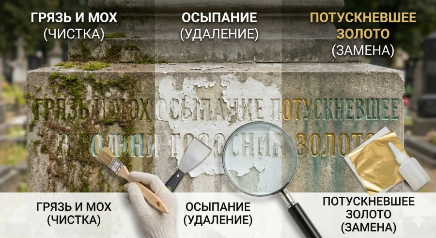 diagnostika-i-restavracziya-nadpisej-na-pamyatnike-chistka-udalenie-zamena