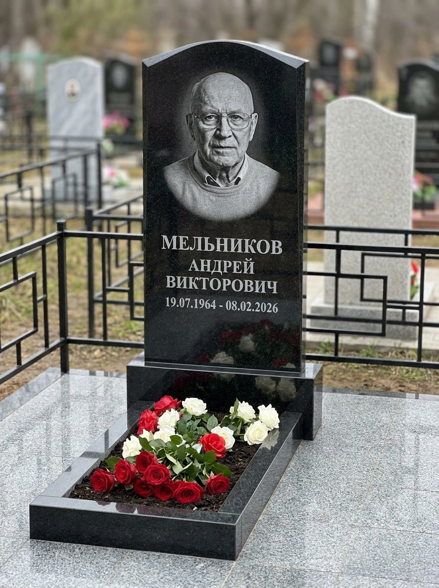 Портрет на памятнике в Нижневартовске — Мелкое лицо с общего фото — портрет под гравировку