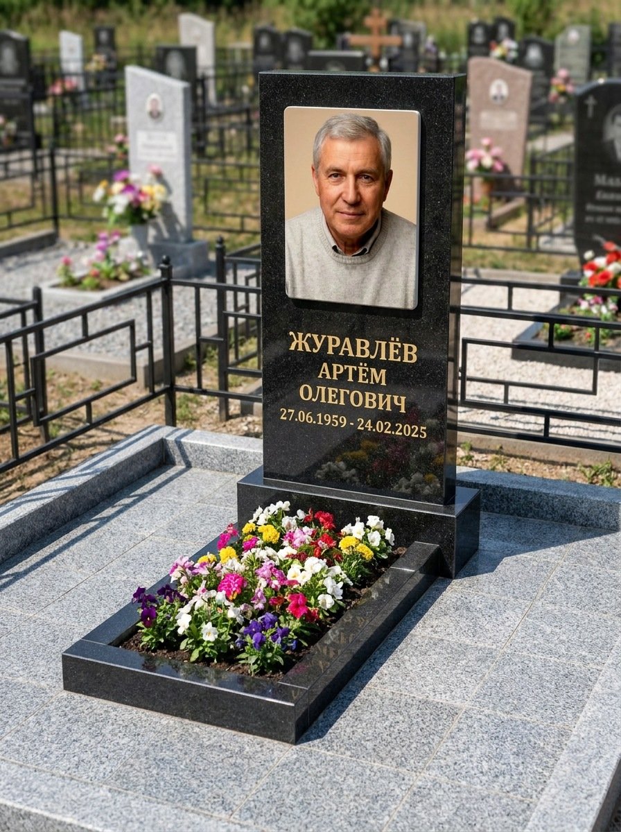 Портрет на памятнике в Нижневартовске — Выцветшее фото восстановили — керамогранит 180×240 мм
