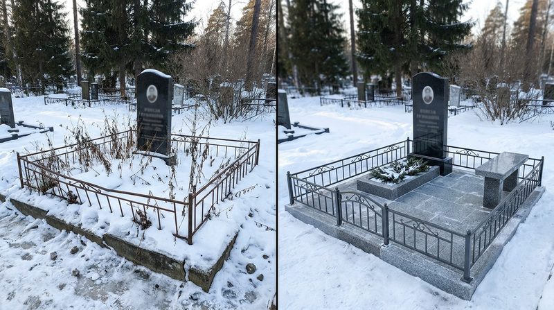Благоустройство могилы в Нижневартовске — пример 2